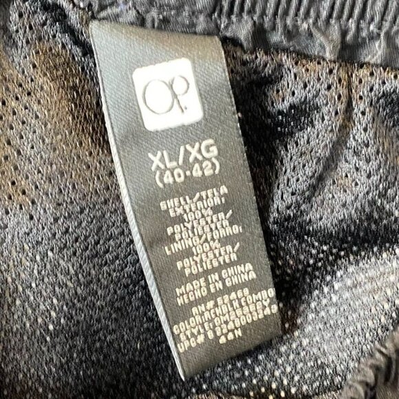 OP Mens Swim Shorts XL Black & Gray Polyester Drawstring Elastic Waist - Picture 6 of 10